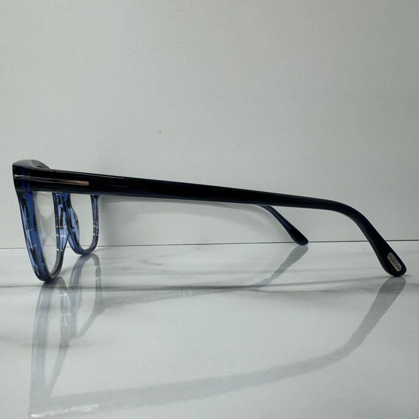 Mens Tom Ford Clear Transparent Blue Round Glasses Frames TF5868 092 Eyeglasses