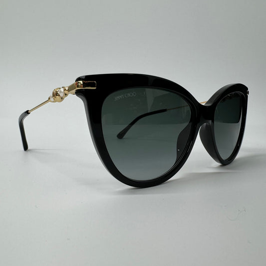 Womens Jimmy Choo Tinsley Black & Gold Cat Eye Acetate Sunglasses 0807/9O 56