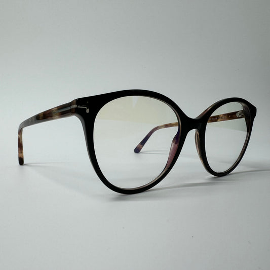 Women’s Tom Ford Rose Tortoise Shell Cat Eye Round Glasses Frames TF5742 005