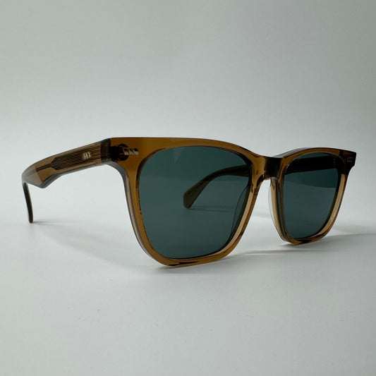 GAST Tazi Clear Transparent Brown & Green Handmade Acetate Square Sunglasses