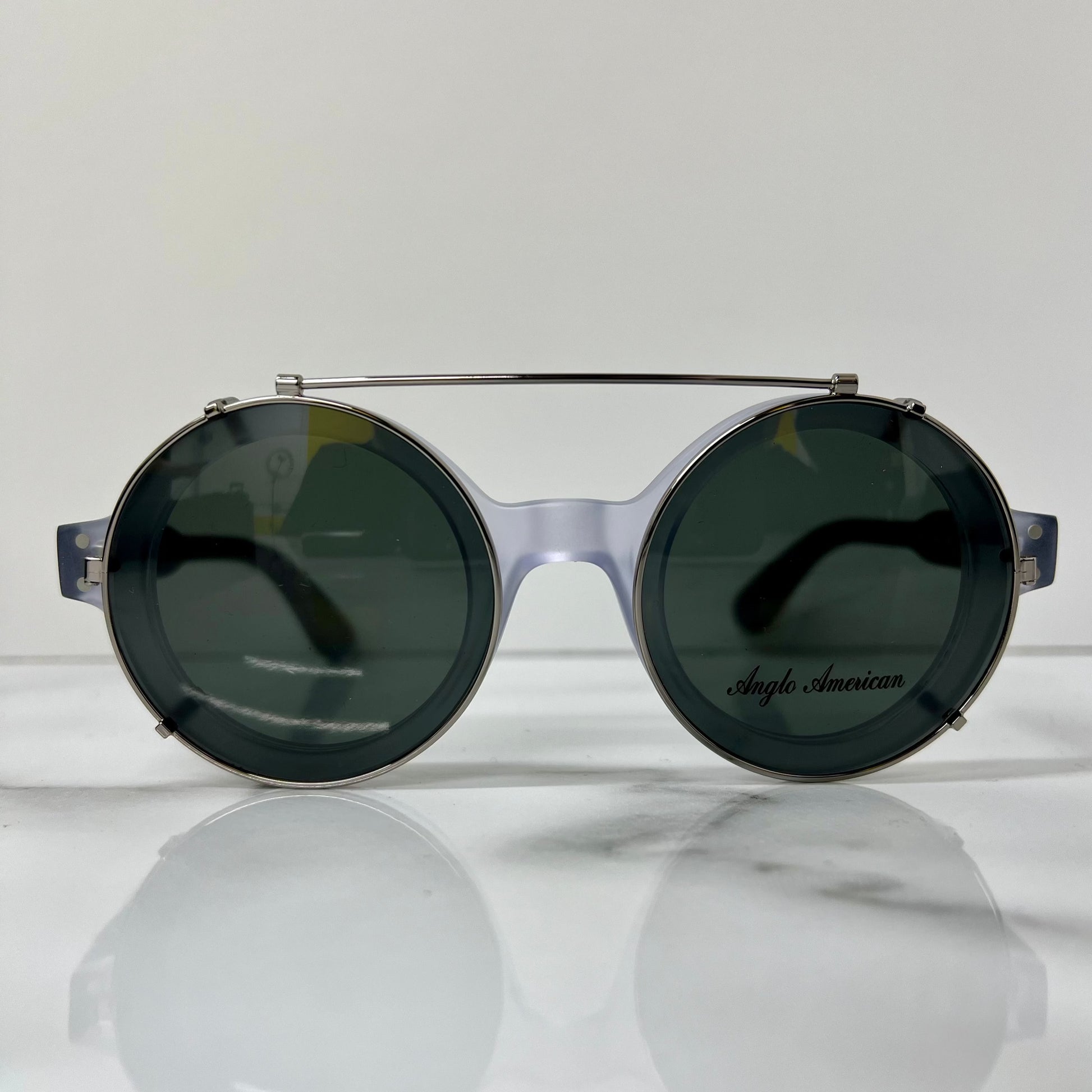 Anglo American Clip on Sunglasses 180E CC/BLK MATT Mens Designer Classic Eyewear