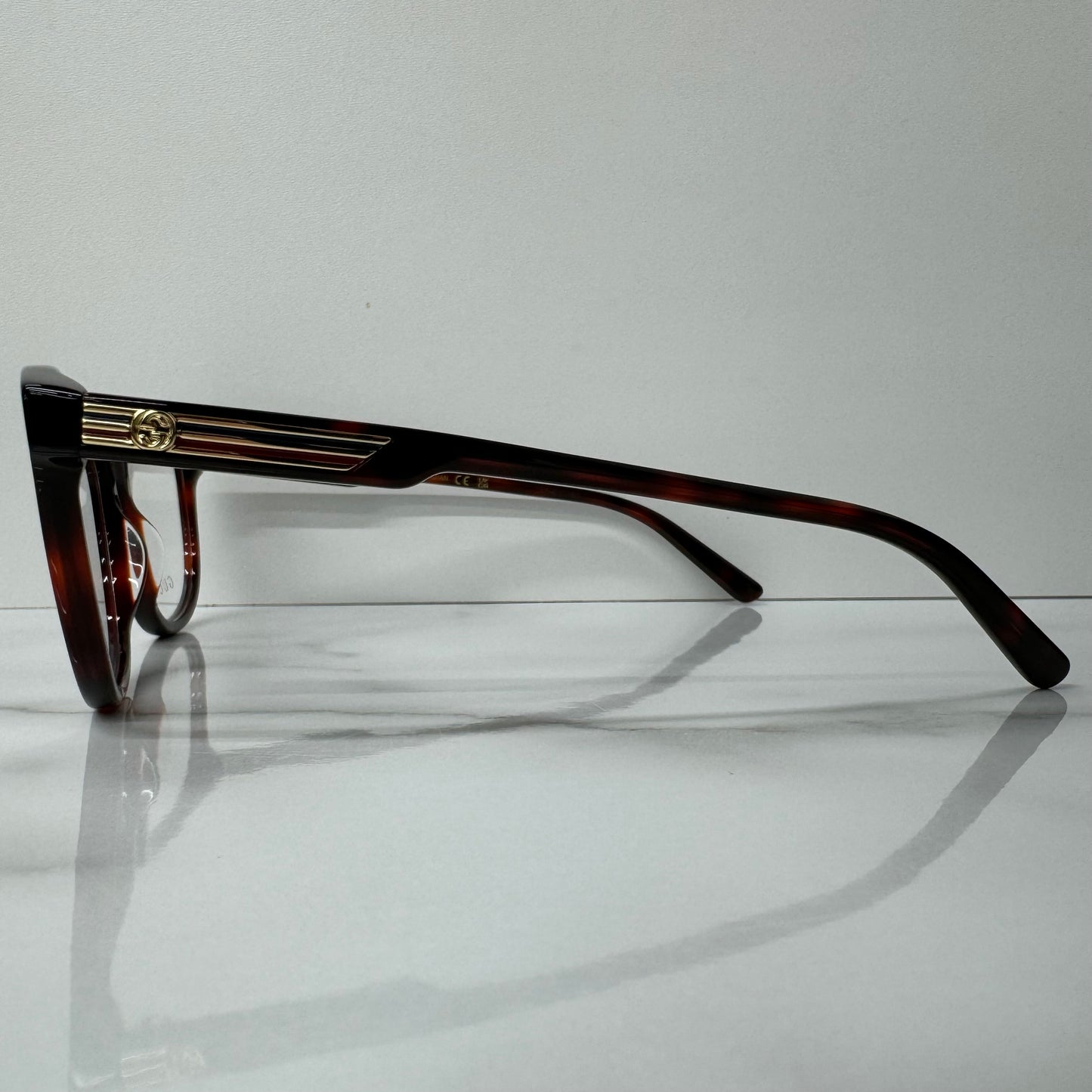 Mens GUCCI Red Havana Round Glasses Frames GG1292O 002 Full Rim Eyeglasses