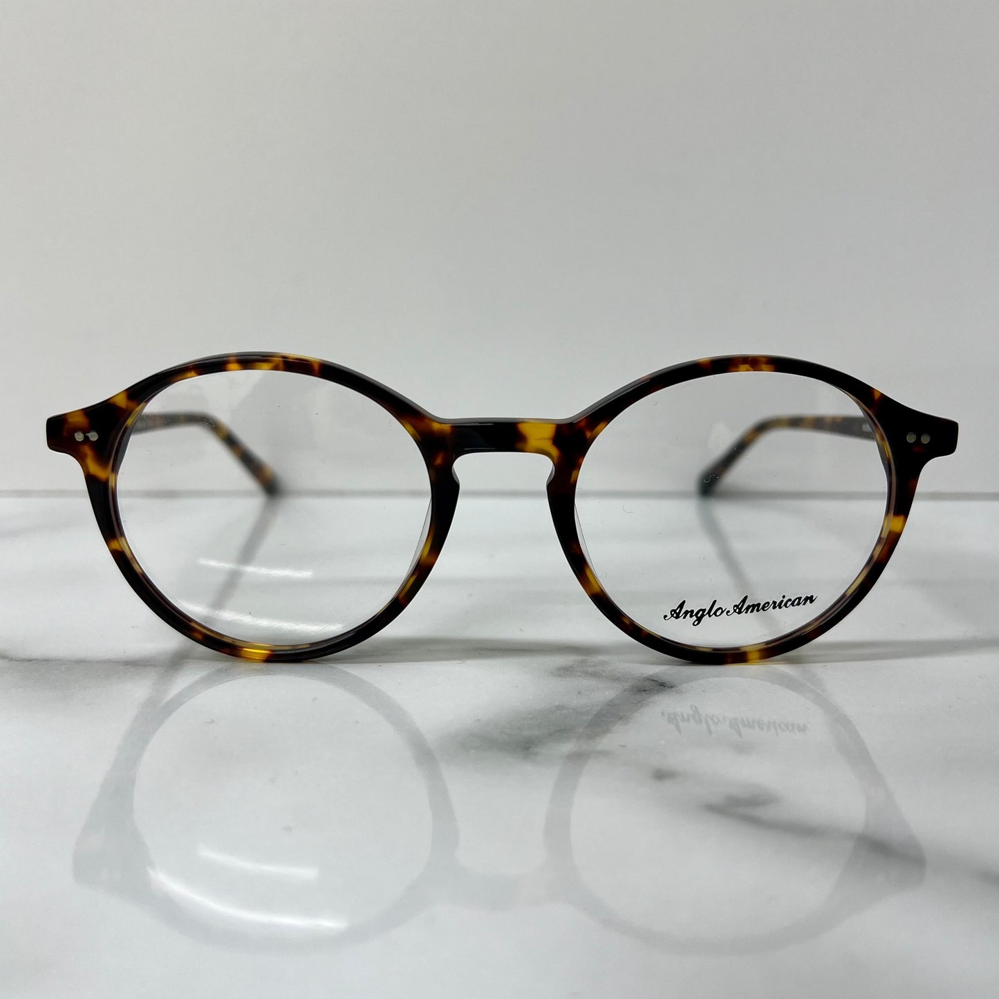 Anglo American 406 Optical Glasses Tortoise Shell England Designer Eyeglasses