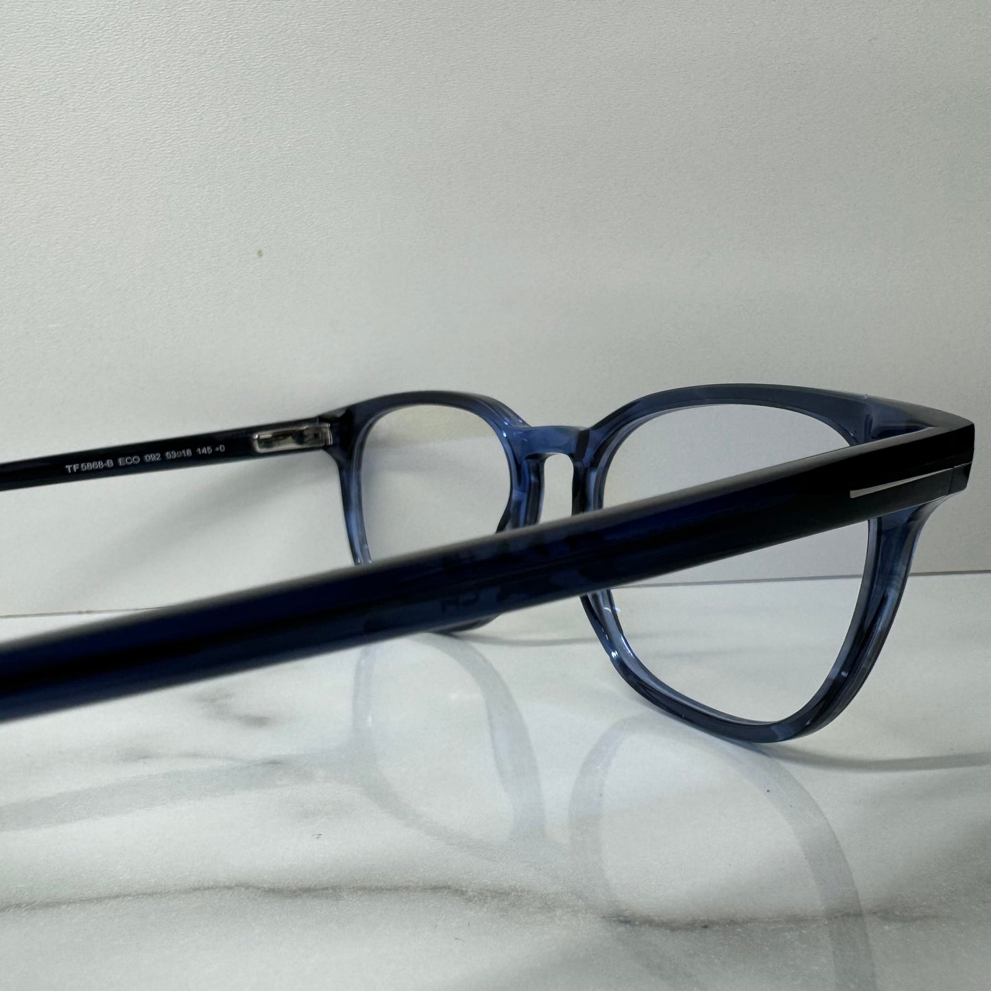 Mens Tom Ford Clear Transparent Blue Round Glasses Frames TF5868 092 Eyeglasses