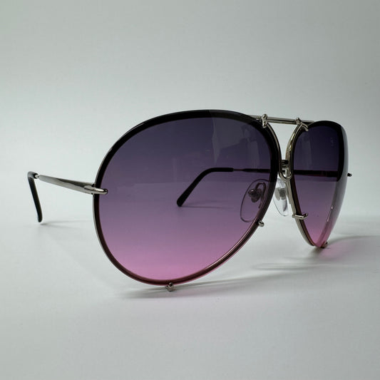 Mens Porsche Design Titanium Japan Pink Gradient & Silver Pilot Sunglasses P8478