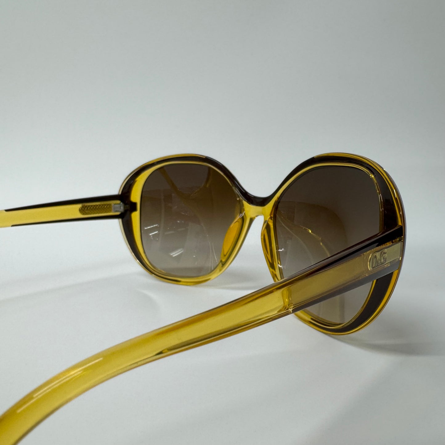 Womens Dolce & Gabbana Round Oversized Gold & Brown Sunglasses D&G 8090 1985/13