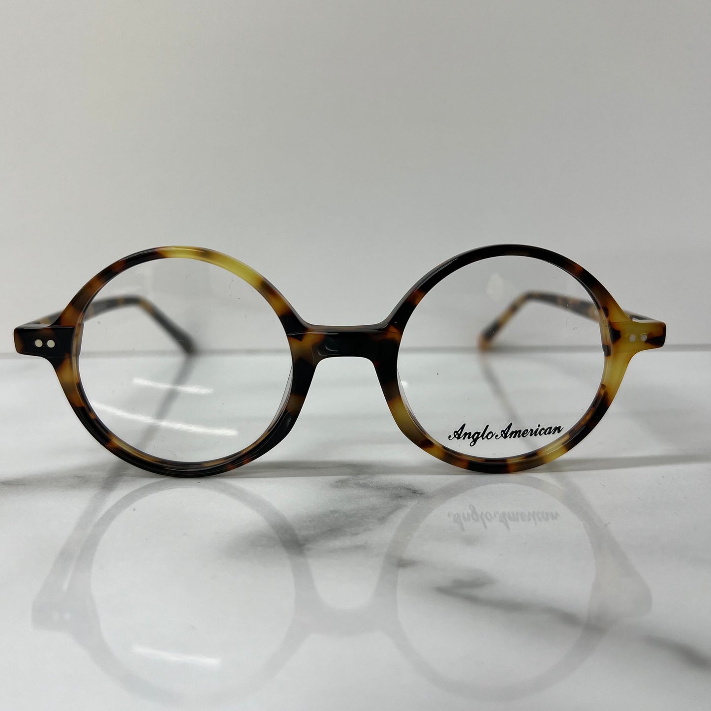Anglo American 400 Optical Glasses Frames Tortoise Shell 45mm England Eyeglasses