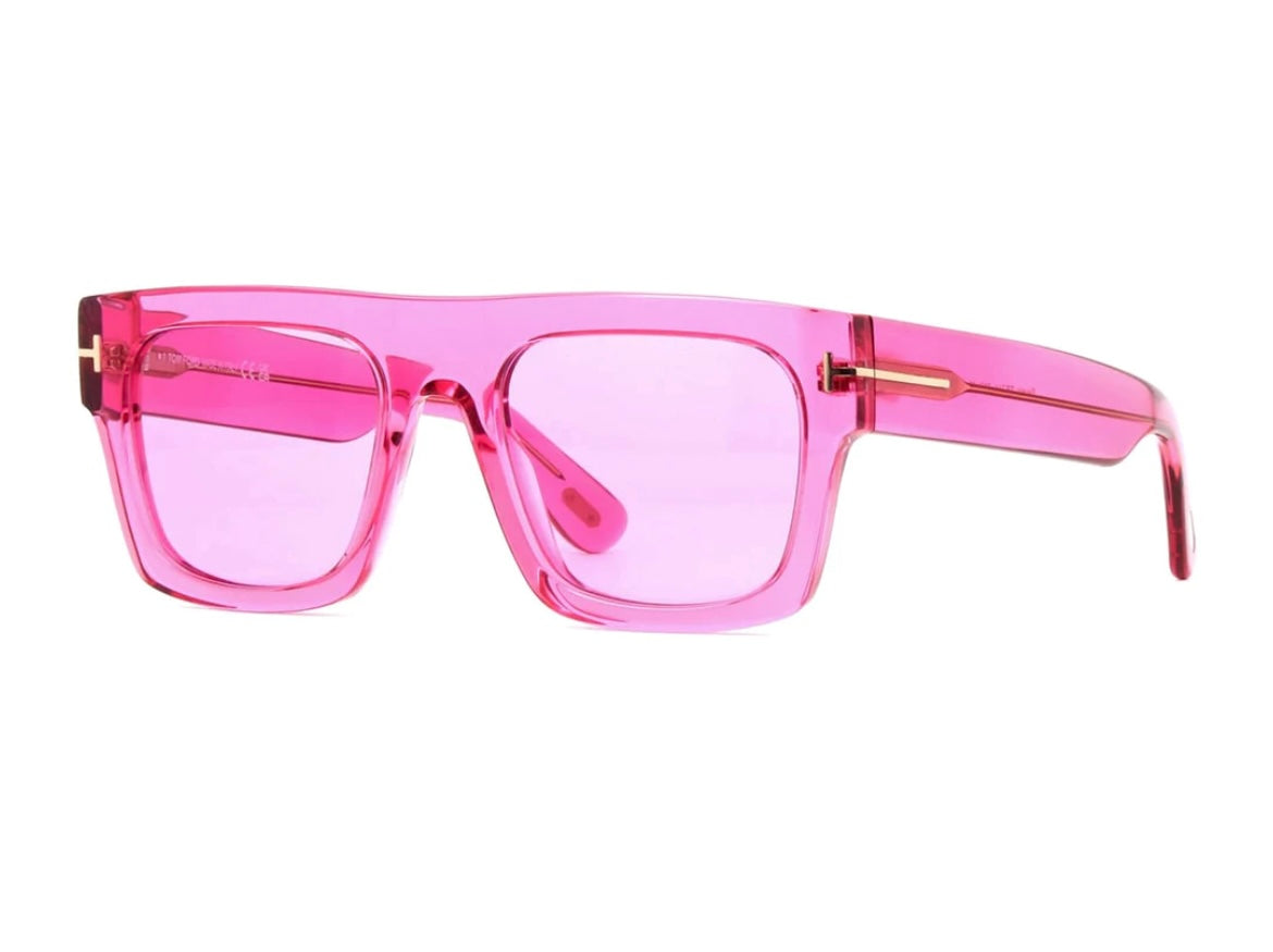 Tom Ford Fausto Glasses Frames Transparent Crystal Pink TF711 75S RX Eyeglasses