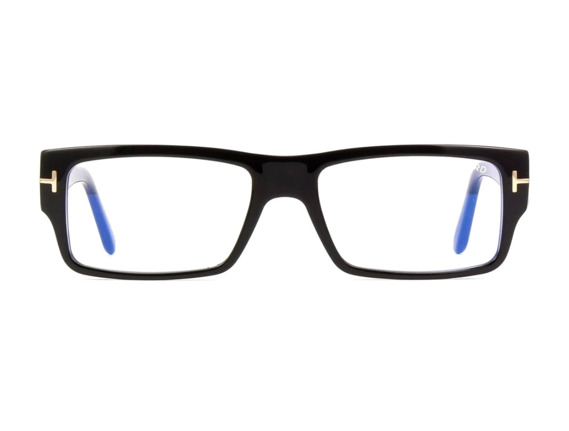 Tom Ford TF5835 001 Glasses Frames Shiny Black Blue Light Acetate Eyeglasses