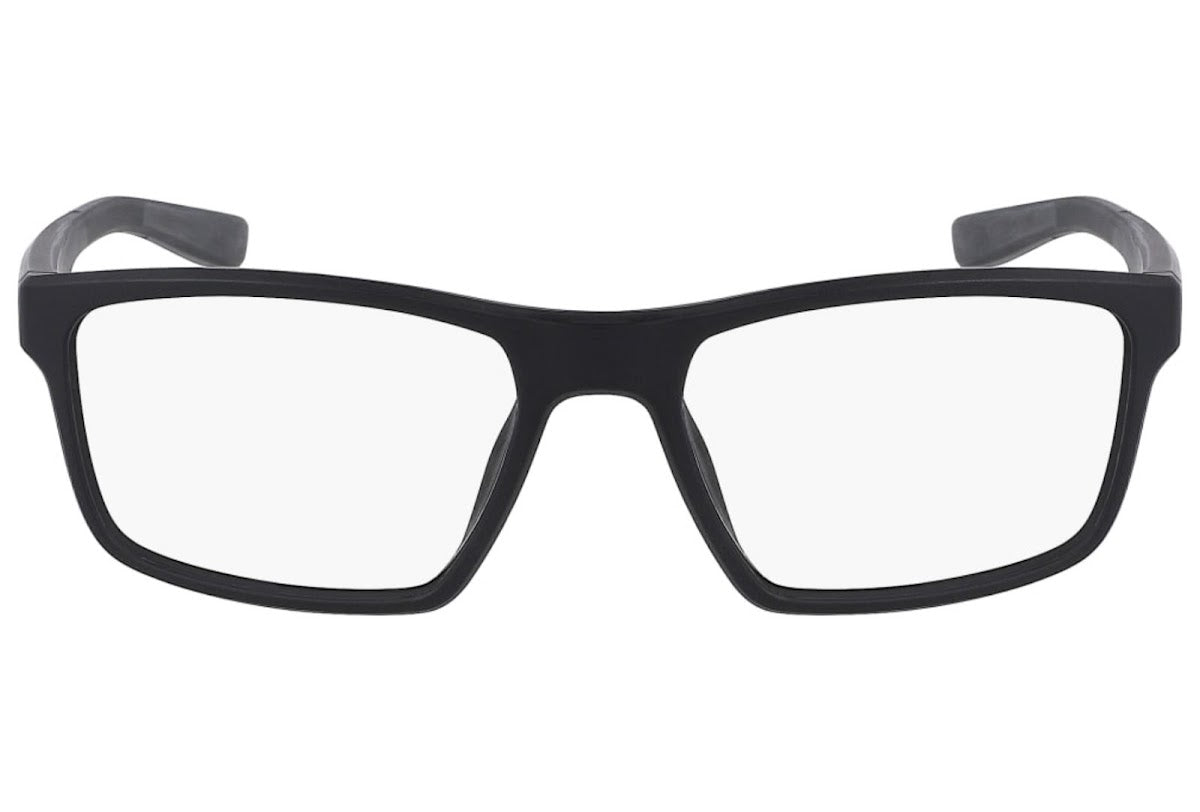 Nike 7015 001 Glasses Frames Rectangular Matte Black Dark Grey Sports Eyeglasses