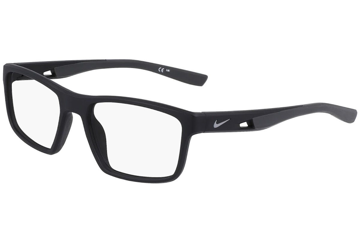 Nike 7015 001 Glasses Frames Rectangular Matte Black Dark Grey Sports Eyeglasses