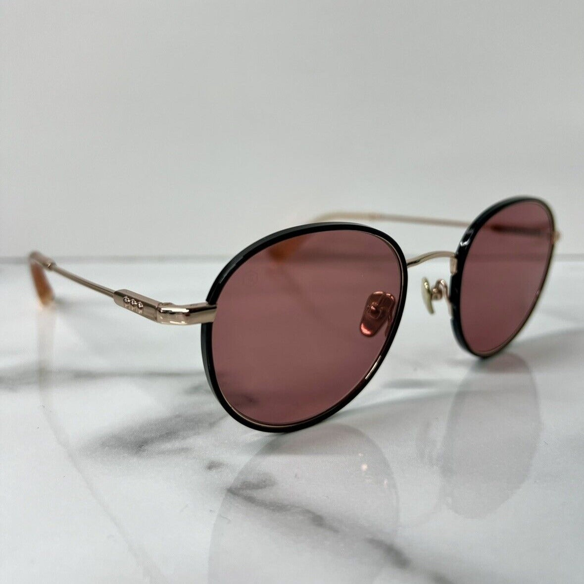 Taylor Morris Sunglasses Bonchurch 32083 C8 pink gold metal round glasses