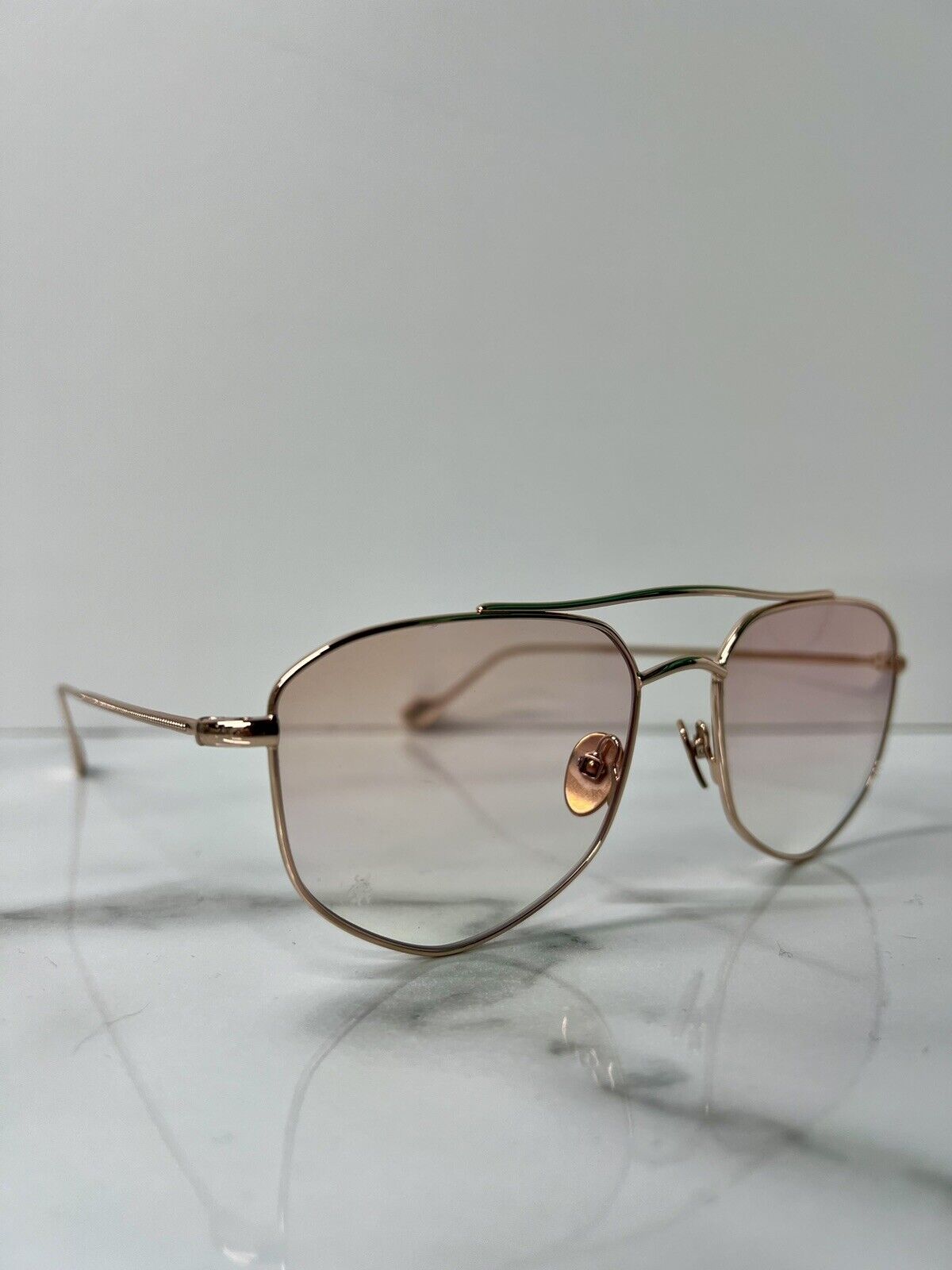 Sunday Somewhere Sunglasses Andrea SUN017 C3 gold gradient geometric aviator glasses