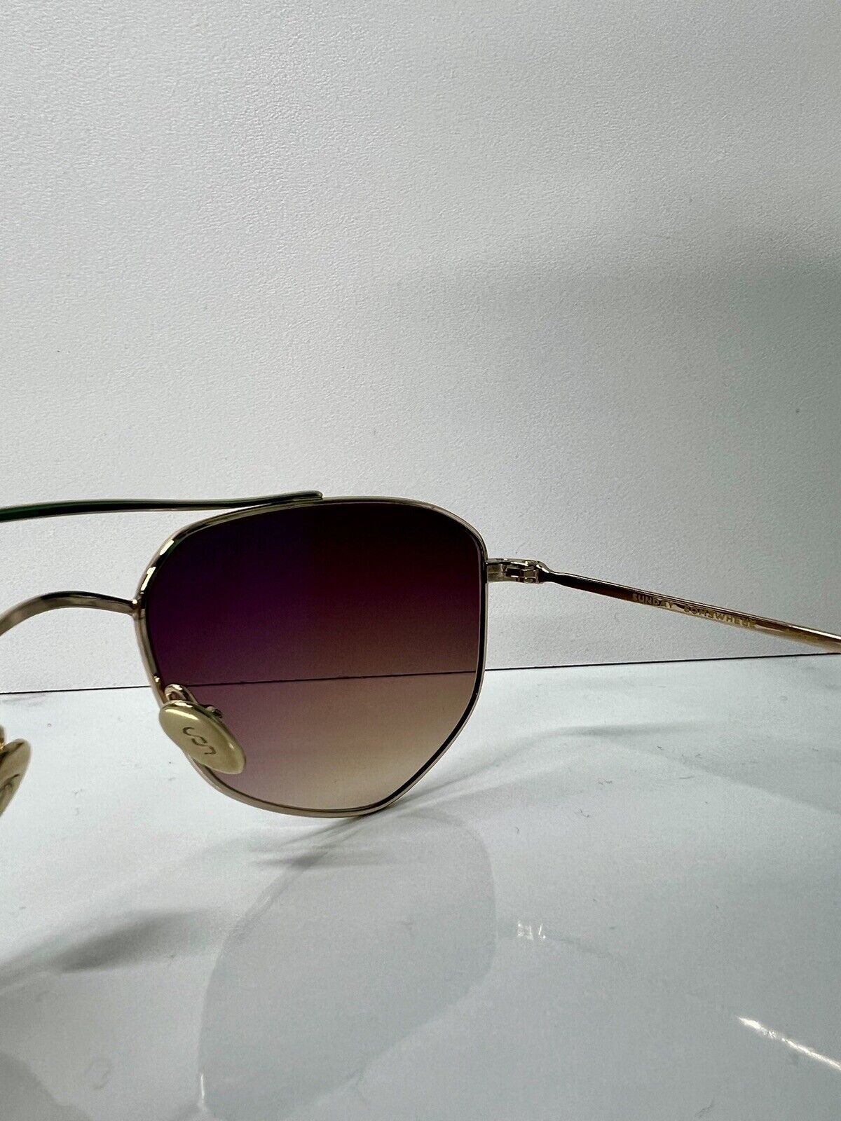 Sunday Somewhere Sunglasses Andrea SUN017 C1 brown geometric gold designer glasses